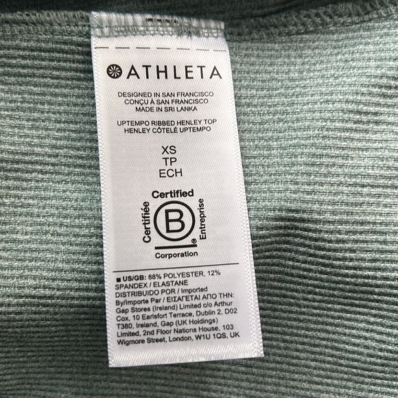 NWT Athleta Uptempo Ribbed Henley Top XS Minimalistic Grey - Picture 12 of 15